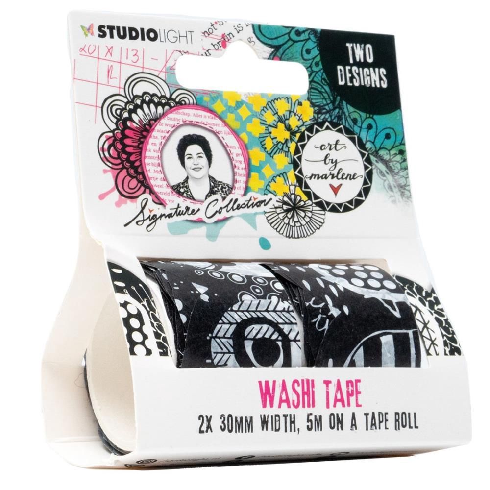 Art By Marlene - Washi Tape «Scallop/Black &amp; White no. 8» 2 rouleaux