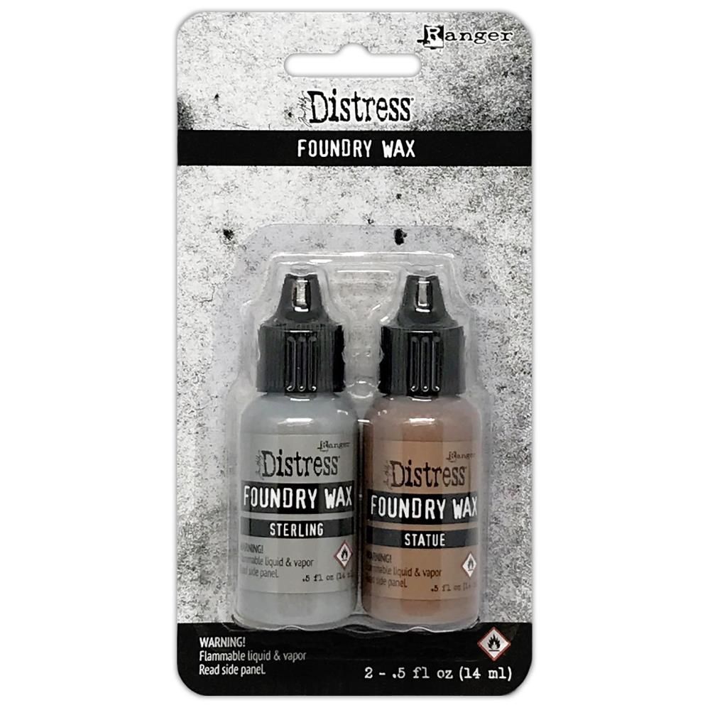 Ranger - Ensemble «Sterling &amp; Statue » Tim Holtz Foundry Wax .5oz 2/Pkg