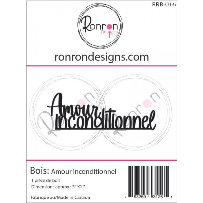 Ronron Designs - Embellissements en bois «Amour inconditionnel»