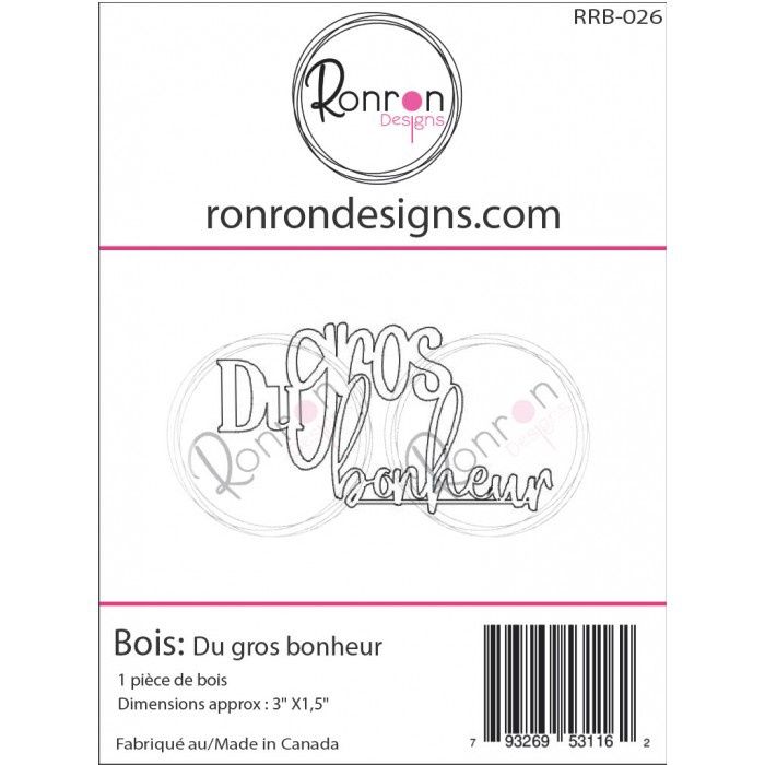 Ronron Designs - Embellissements en bois «Du gros bonheur»