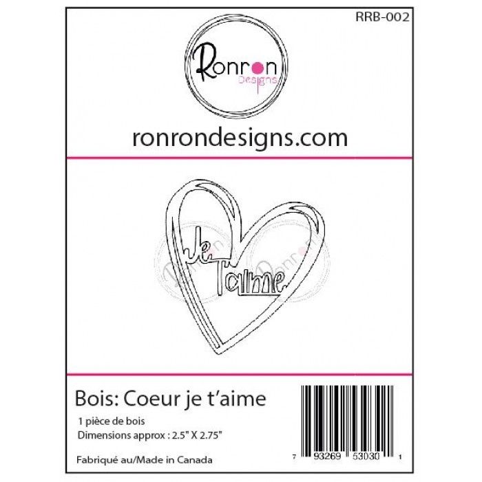 Ronron Designs - Embellissements en bois «Je t'aime»