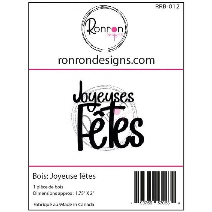 Ronron Designs - Embellissements en bois «Joyeuses fêtes»