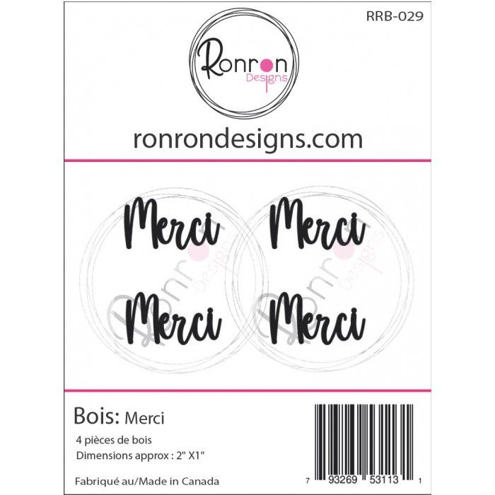 Ronron Designs - Embellissements en bois «Merci»
