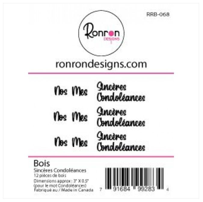 Ronron Designs - Embellissements en bois «Sincères condoléances»_Copy
