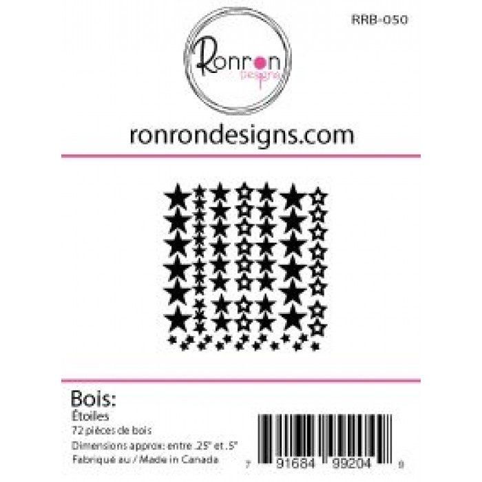 Ronron Designs - Embellissements en bois «Étoiles»