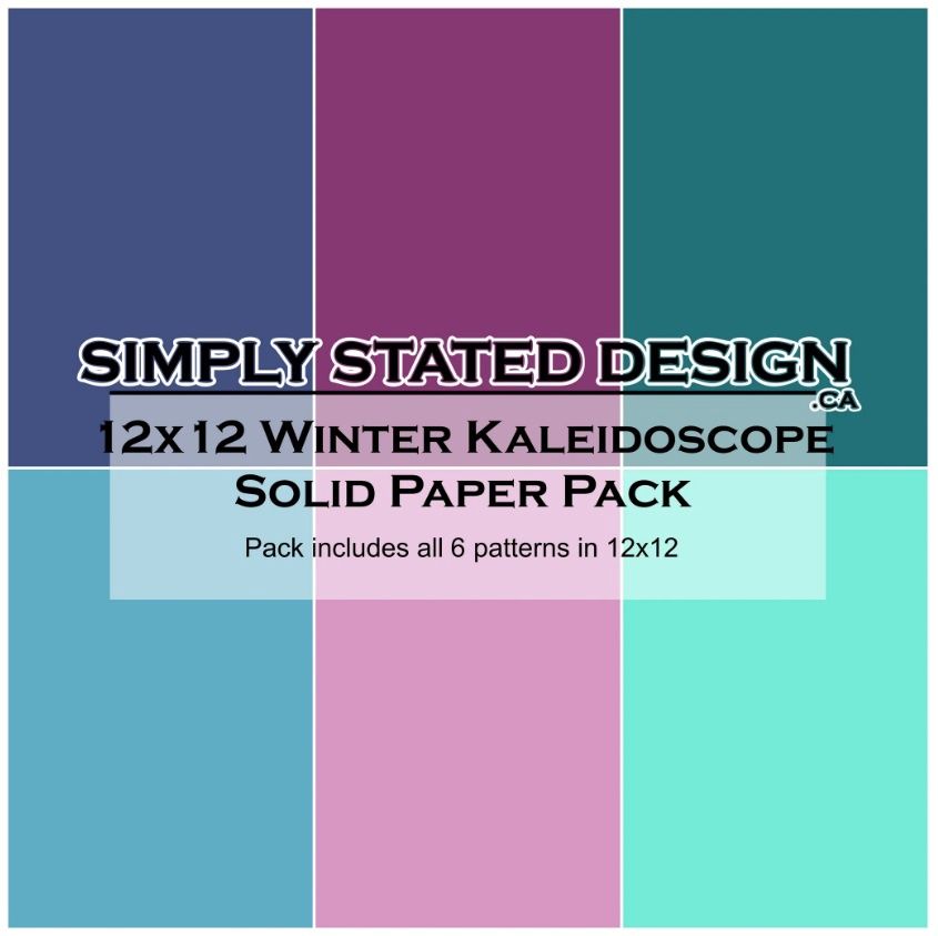 Simply Stated Design - Papier 12" X 12" collection «Winter Kaleidoscope» Solid Paper Pack