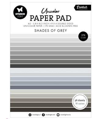 Studio Light- Paper Pad 5,8"X8,3" «Shades of grey»