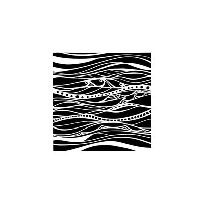 TCW - Stencil «Calm Waves» 6" X 6"