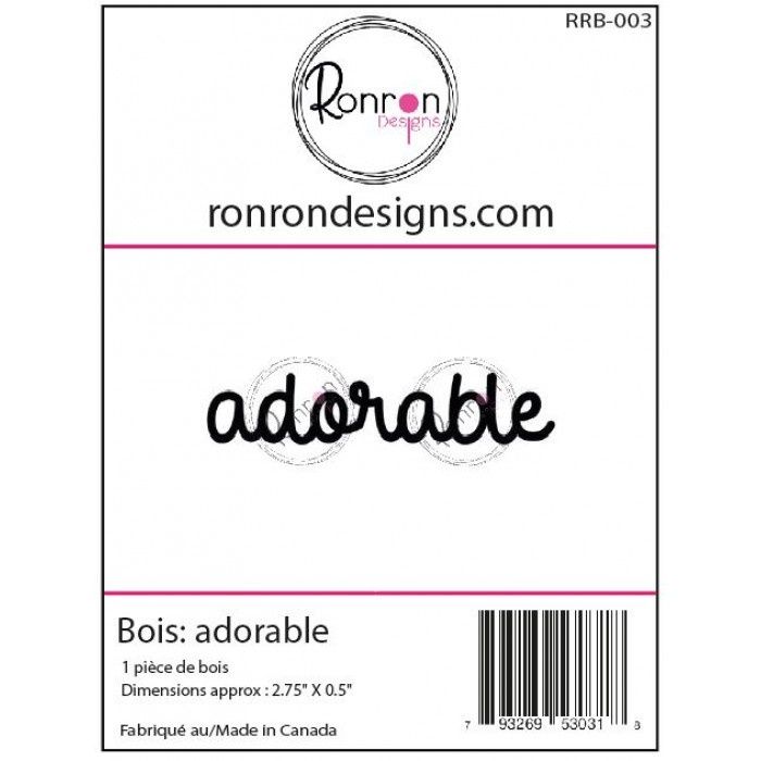 Ronron Designs - Embellissements en bois «Adorable»