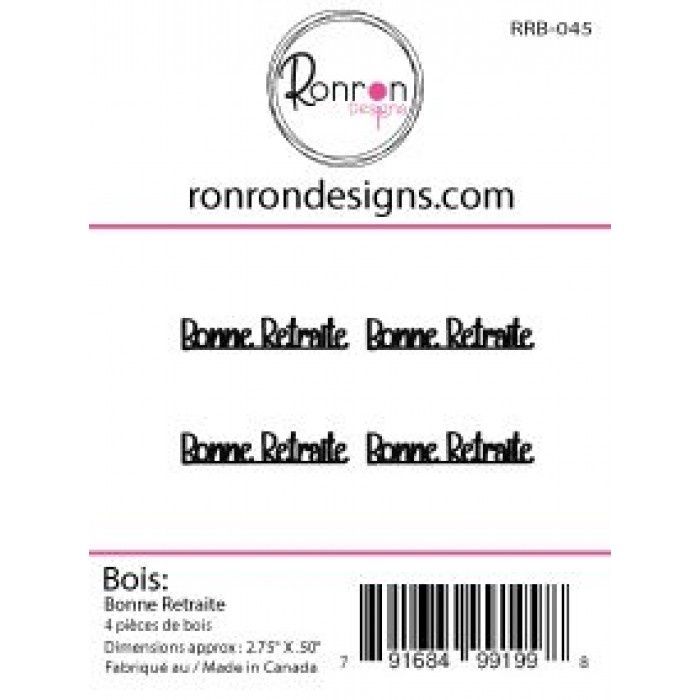 Ronron Designs - Embellissements en bois «Bonne retraite»