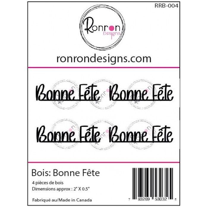 Ronron Designs - Embellissements en bois «Bonne fête»