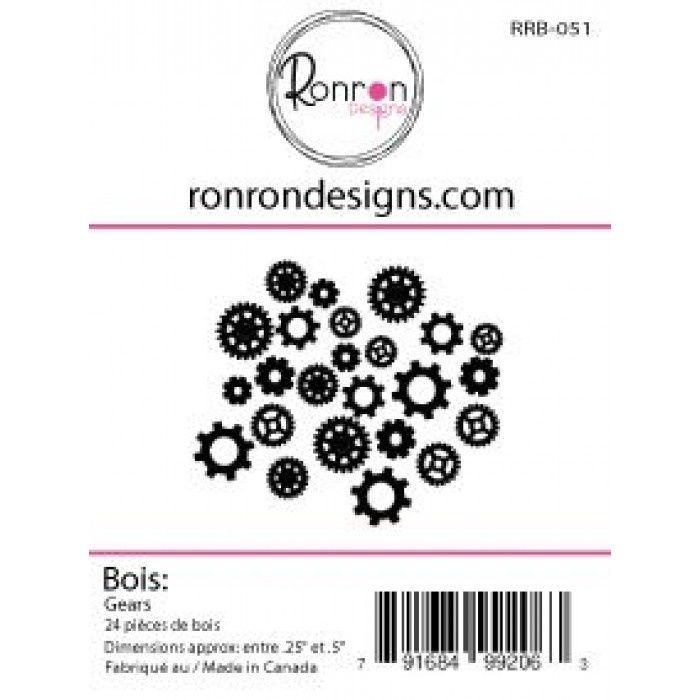Ronron Designs - Embellissements en bois «Gears»