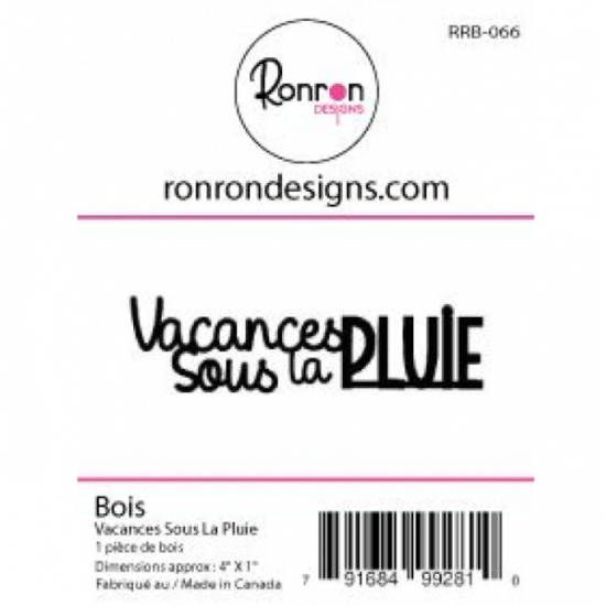 Ronron Designs - Embellissements en bois «Vacances sous la pluie»
