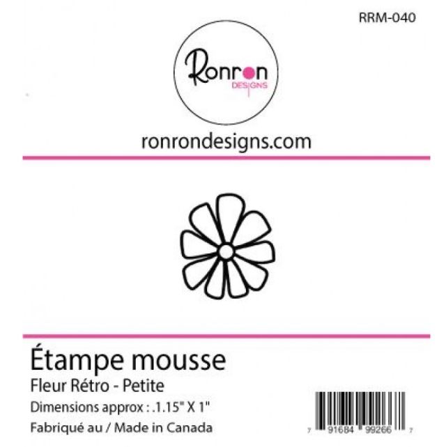 Ronron Designs - Étampe en mousse «Fleur Rétro petite»