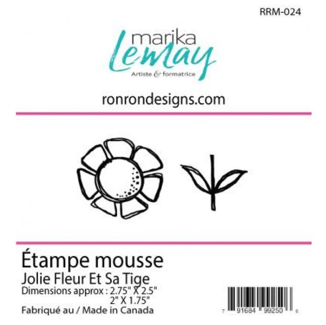 Ronron Designs - Étampe en mousse «Jolie fleur et sa tige»