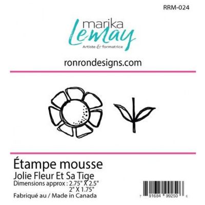 Ronron Designs - Étampe en mousse «Jolie fleur et sa tige»
