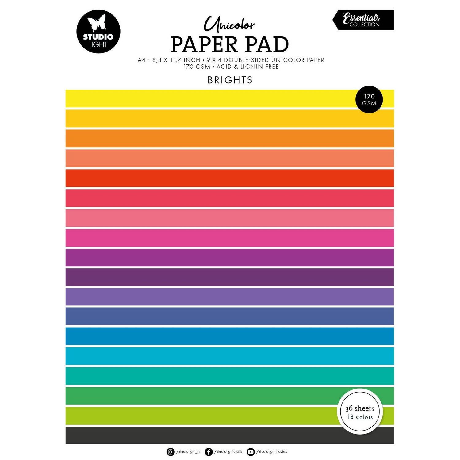 Studio Light- Paper Pad 8,3"X11,7" «Brights»
