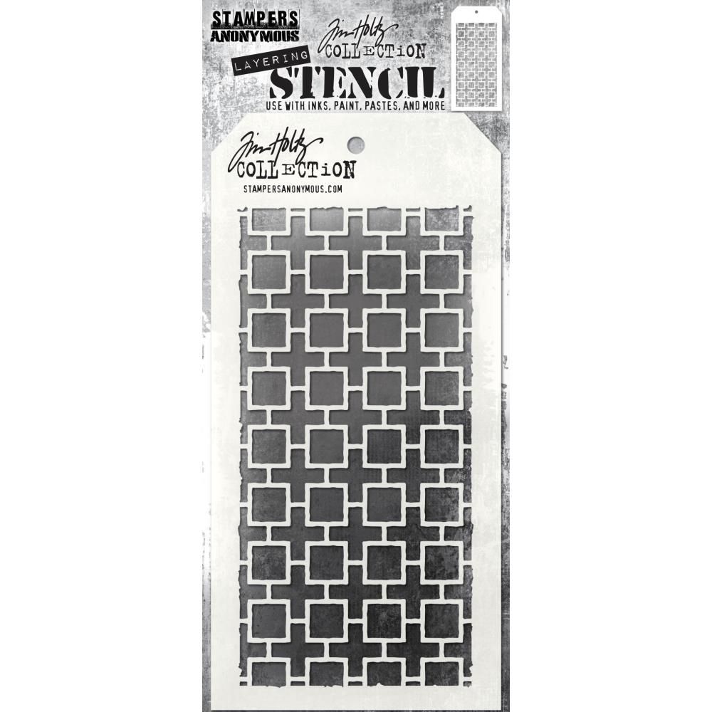 Tim Holtz - Layered Stencil «Linked Squares» 4.125" X 8.5"