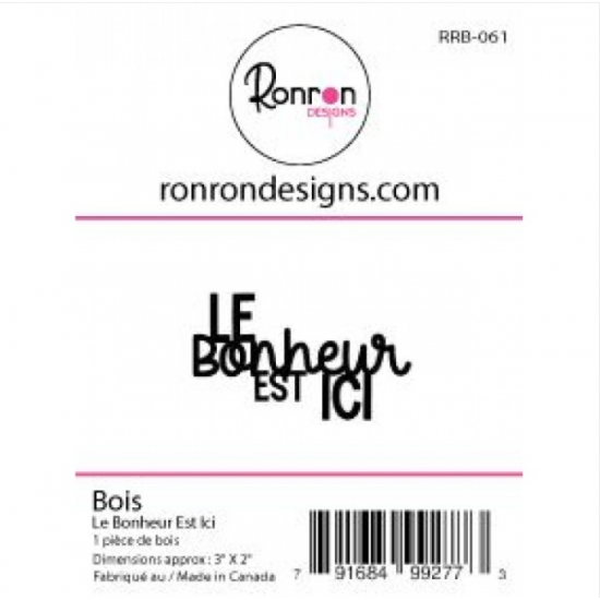 Ronron Designs - Embellissements en bois «Le Bonheur est Ici»