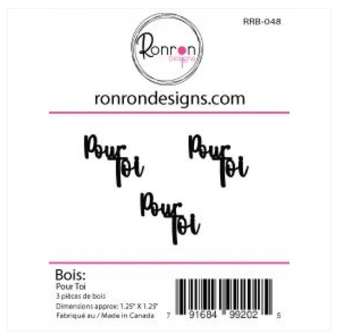 Ronron Designs - Embellissements en bois «Pour toi»