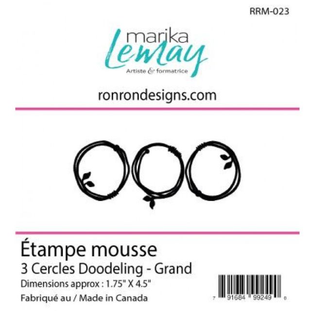 Ronron Designs - Étampe en mousse «3 Cercles Doodeling Grand»