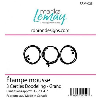 Ronron Designs - Étampe en mousse «3 Cercles Doodeling Grand»
