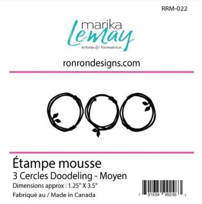 Ronron Designs - Étampe en mousse «3 Cercles Doodeling moyen»