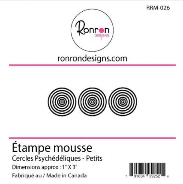 Ronron Designs - Étampe en mousse «Cercles psychédéliques petits»