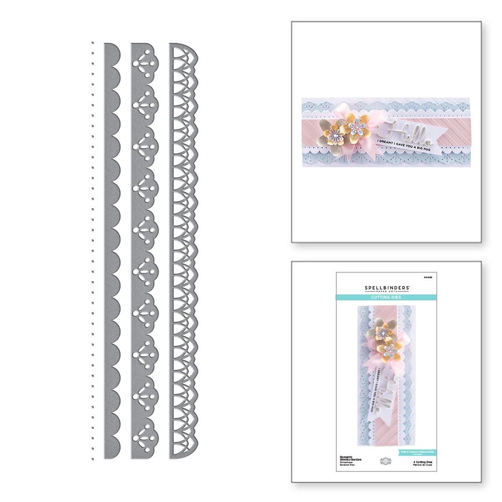 Spellbinders - Dies «Romantic Slimline Borders» ensemble de 6 pièces