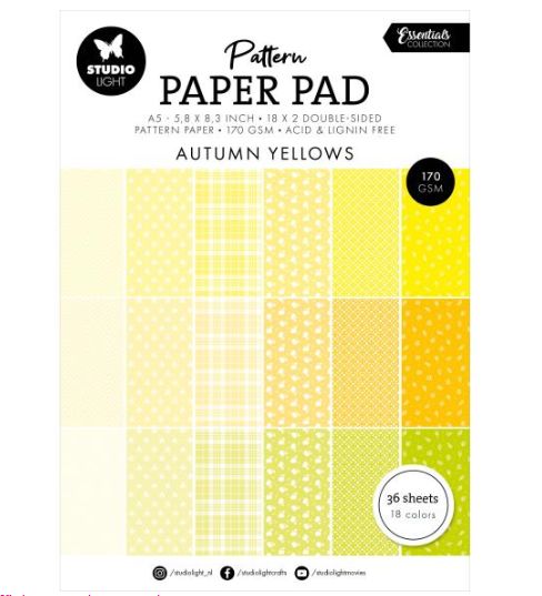 Studio Light- Paper Pad 5,8" X 8,3" «Autumn Yellows»