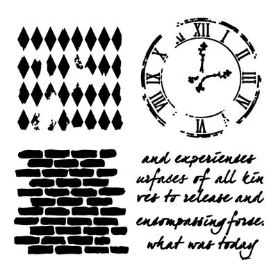 TCW - Stencil «Collage Elements» 6" X 6"