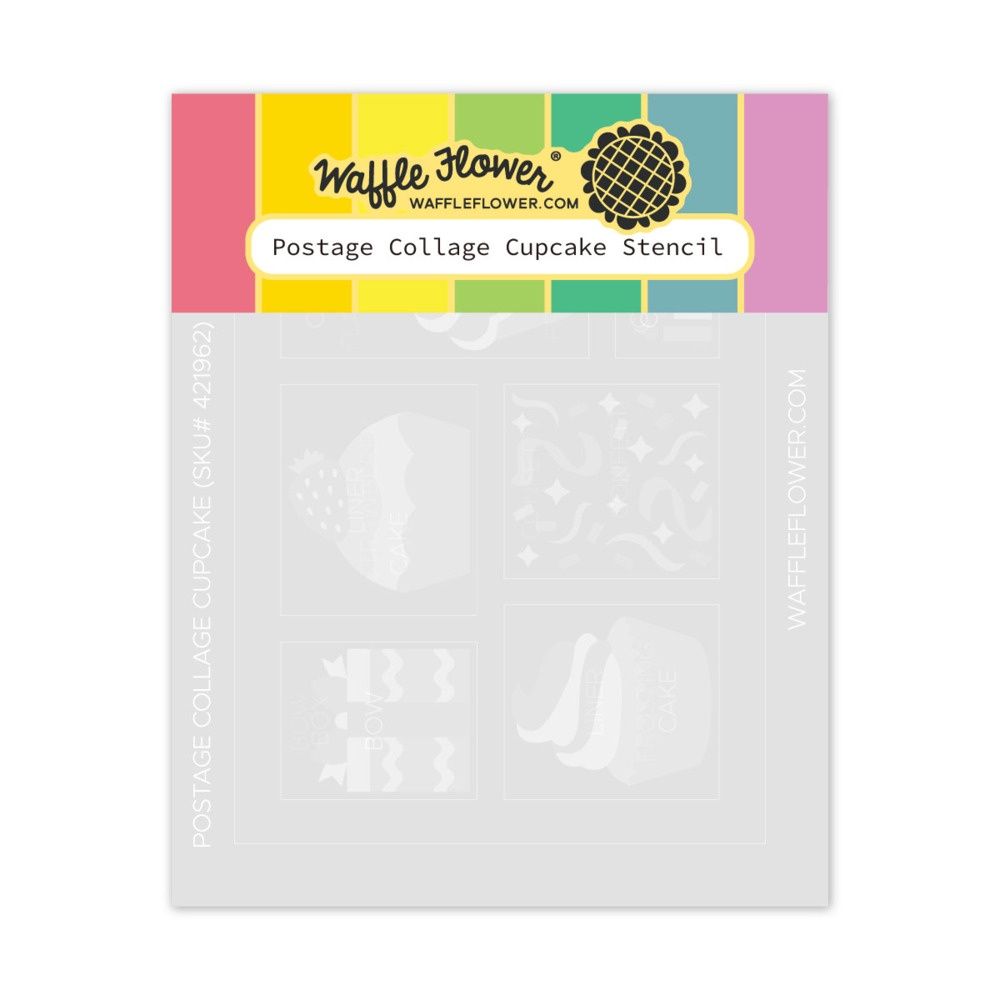 LIQUIDATION!!! Waffle Flower - Stencil Postage Collage modèle «Cupcake» (Le prix indiqué est déjà réduit de 40%)