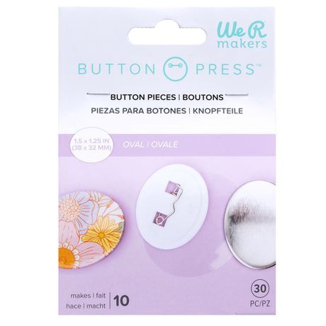 WE R Memory - «Button Press Refill OVAL 38mm x 32 mm" 30 pièces