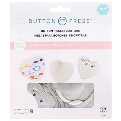 WE R Memory - «Button Press Refill Pack Heart" 9 pièces