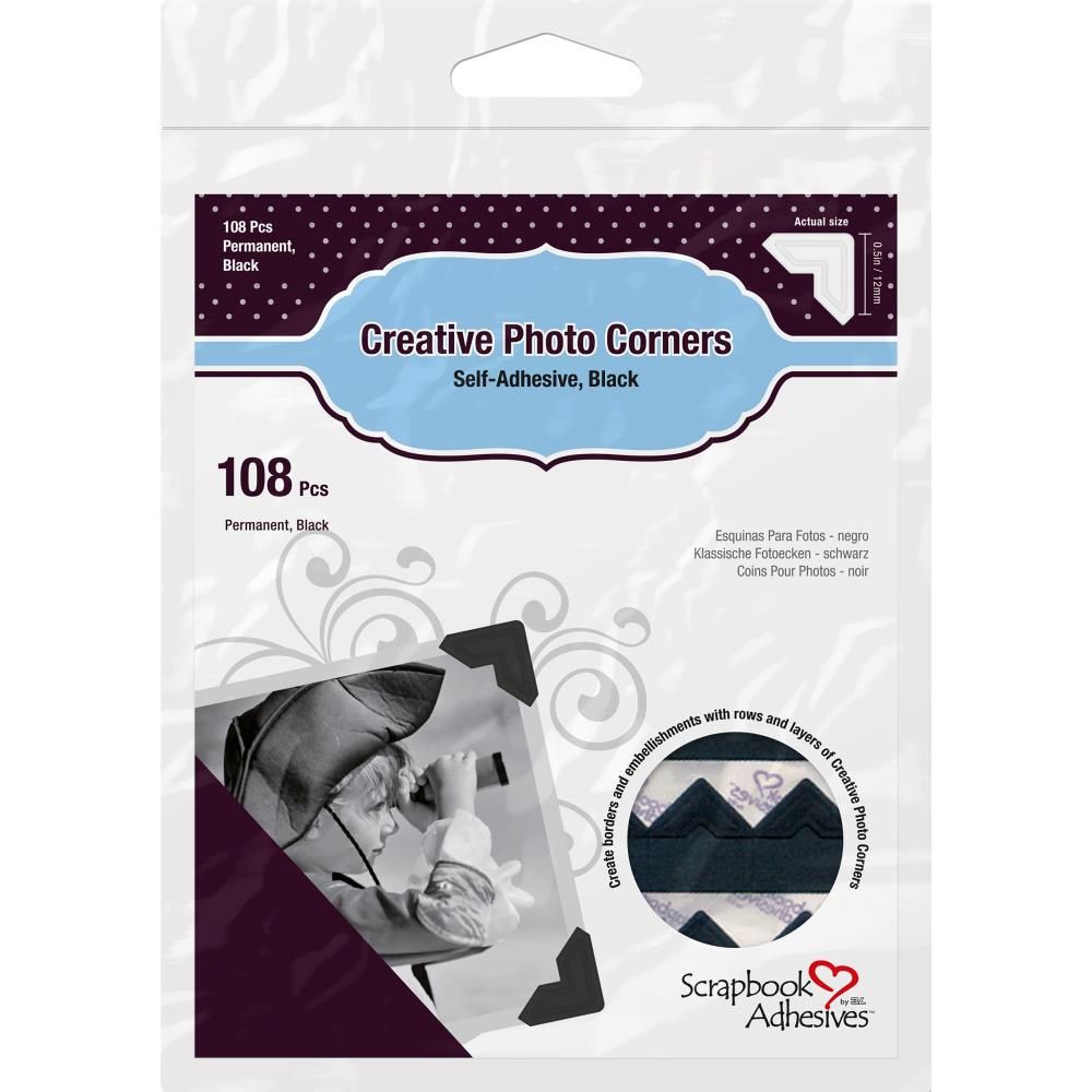 Scrapbook Adhésive - «Photo Corners-noir» 108 pièces