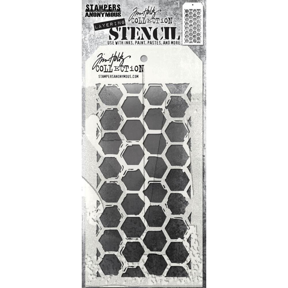 Tim Holtz - Layered Stencil «Brush Hex» 4.125" X 8.5"