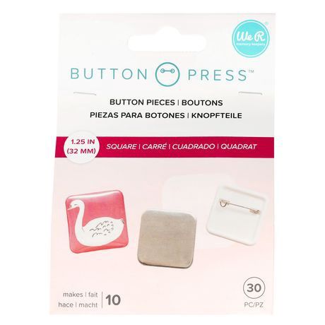 WE R Memory - «Button Press Refill Pack Square" 10 pièces