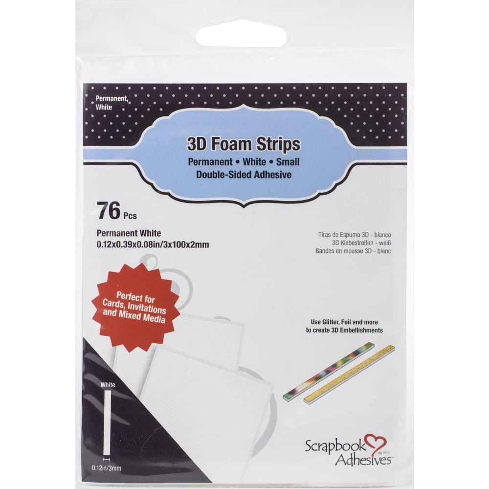 Scrapbook Adhésive - Auto-collant en foam (bandes) paquet de 76 pièces
