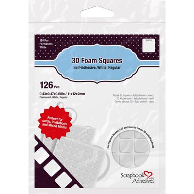 Scrapbook Adhésive - Auto-collant en foam .5" paquet de 126 pièces