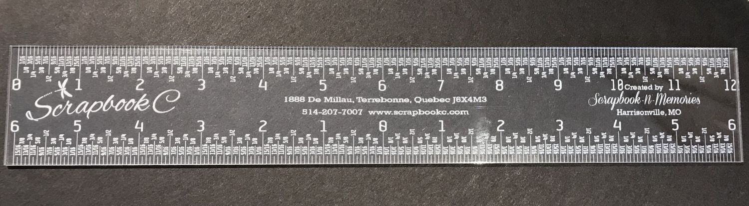 ScrapbookC - Règle «Zéro centre» graduée 12"
