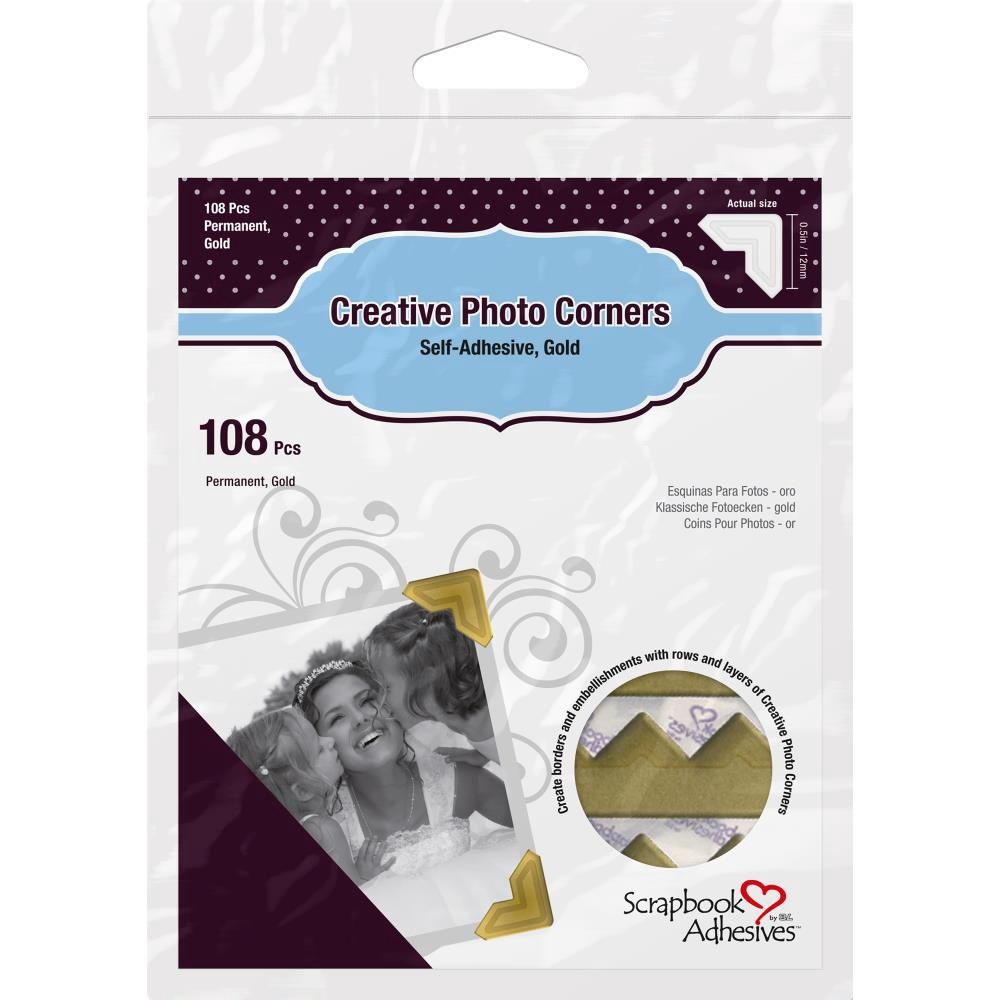 Scrapbook Adhésive - «Photo Corners-or» 108 pièces