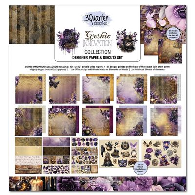 3Quarter Designs - Papier collection «Gothic Innovation» 12" X 12" 10 feuilles