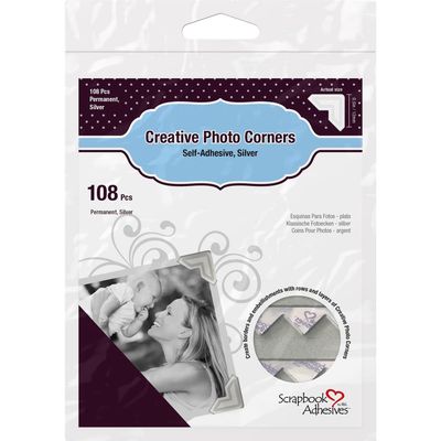 Scrapbook Adhésive - «Photo Corners-argent» 108 pièces