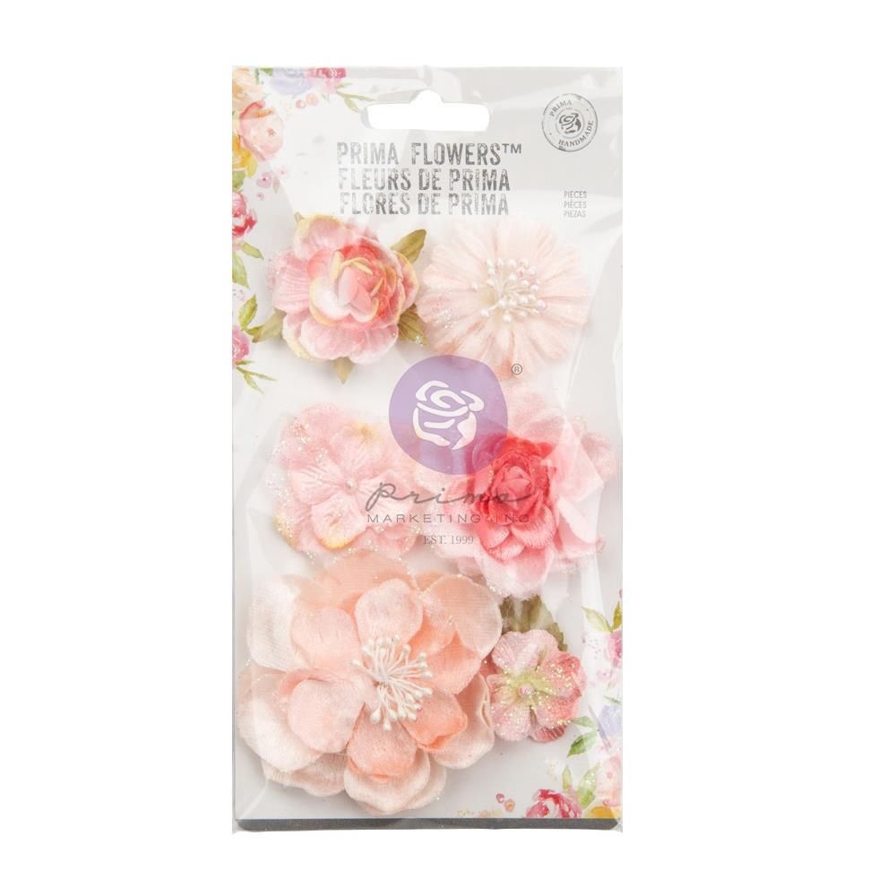 Prima Flowers - Collection Mulberry Paper «Velvety Smooth / Strawberry Milkshake» 6 pièces
