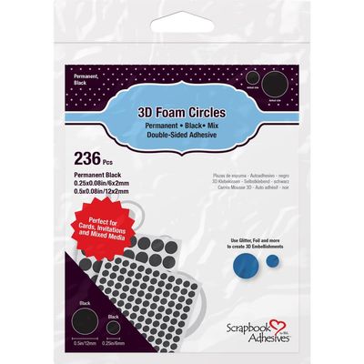 Scrapbook Adhésive - Auto-collant en foam paquet de 236 pièces-NOIR
