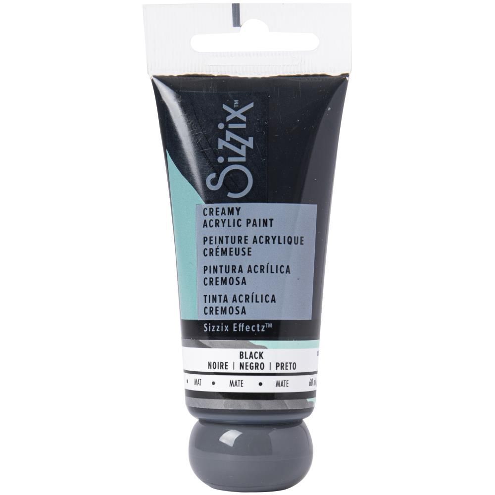 Sizzix - Peinture acrylique «Effectz Creamy Matte» couleur «Black» 60 ml