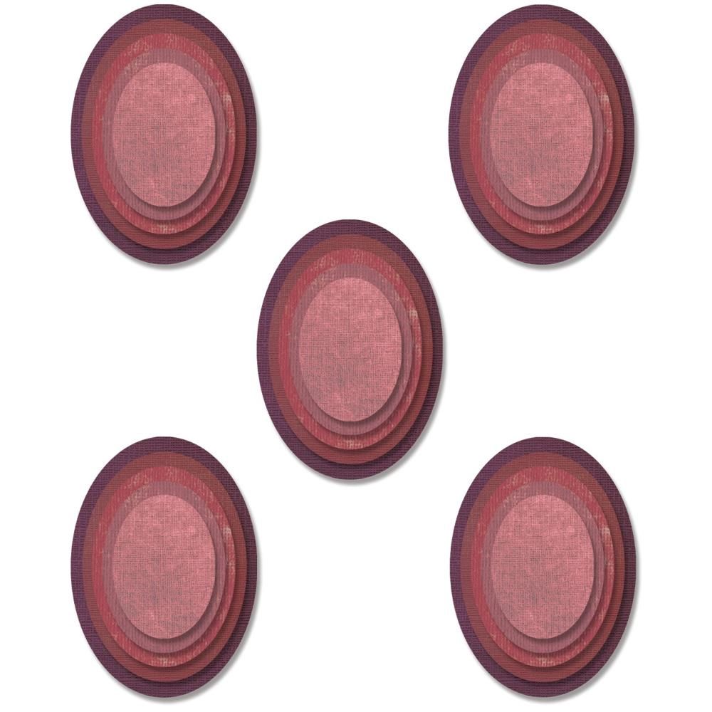 Sizzix - Thinlits Dies de Tim Holtz «Stacked Tiles Ovals» 25 matrices