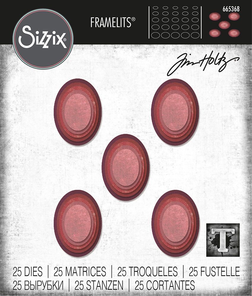 Sizzix - Dies Thinlits «Stacked Tiles Ovals» 25 pièces