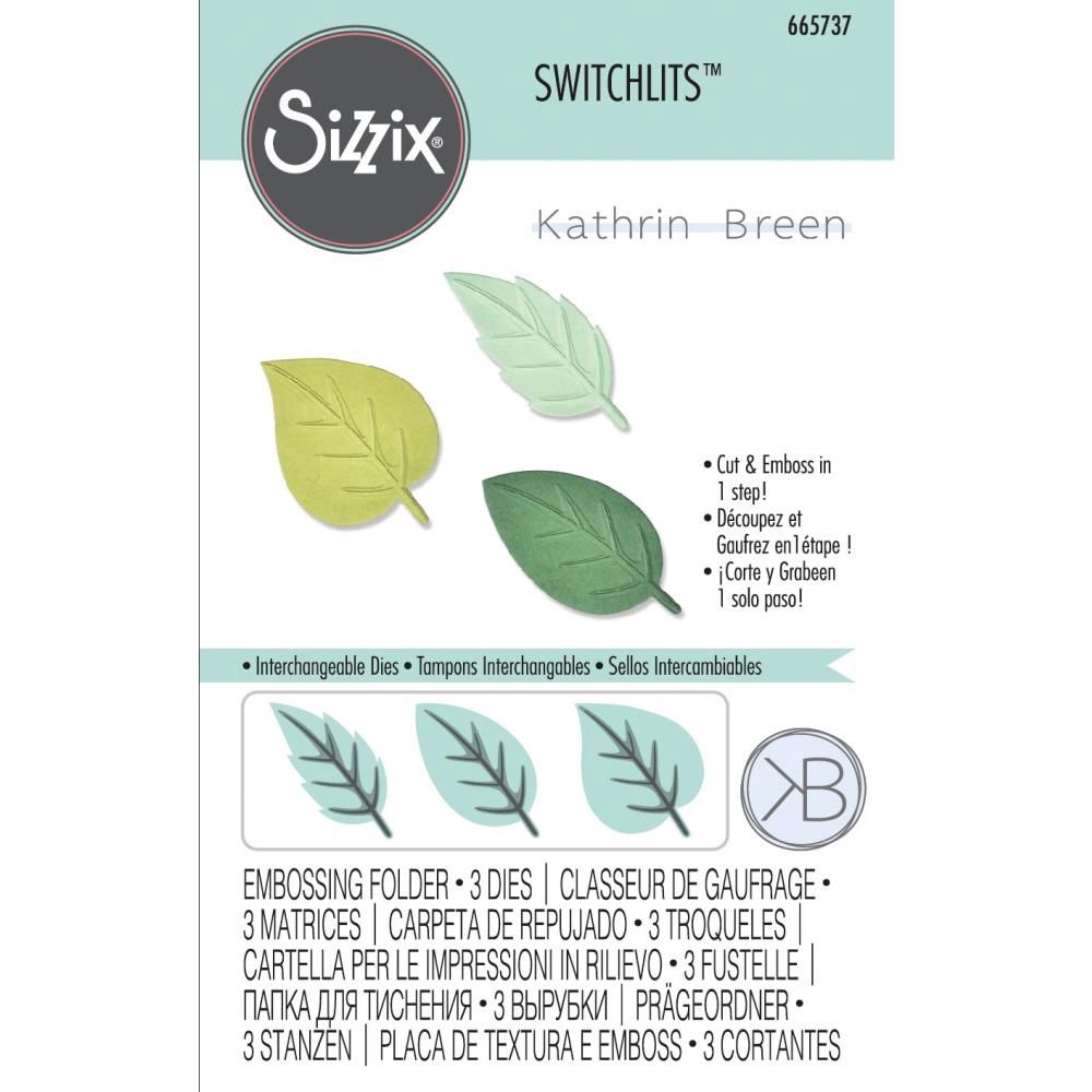 Sizzix Switchlits - Plaques à embosser 3D et die «Spring Leaves»