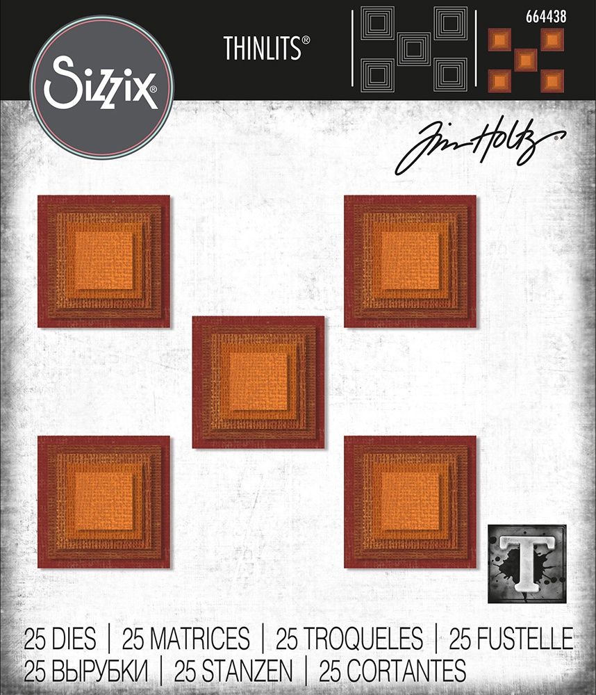 Sizzix - «Stacked Squares» 25 pièces Framelits Dies de Tim Holtz